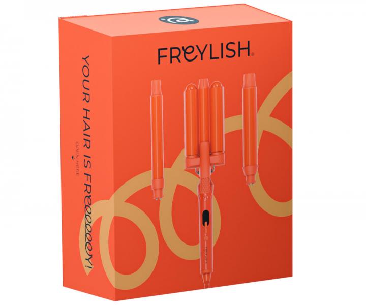 Wielofunkcyjna potrjna lokwka do rnych stylizacji wosw Freylish Hair Curler Pro - 25 mm i 32 mm - pomaraczowa
