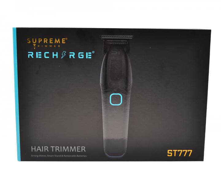 Profesjonalny trymer do w�os�w z wymiennymi akumulatorami Supreme Trimmer Recharge ST777 - czarny