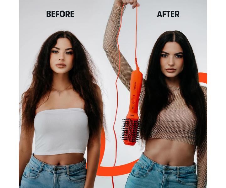 Owalna suszarko-lokwka do wosw Freylish Hot Air Brush 2.0 - 1000 W - pomaraczowa