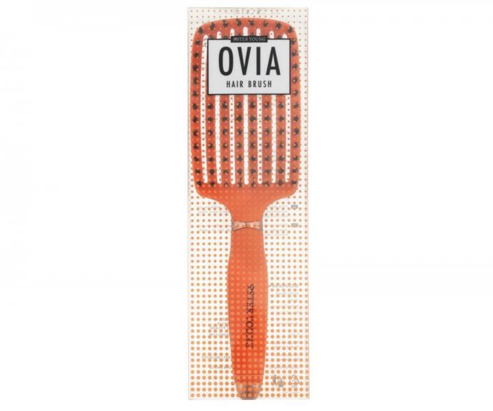 Szczotka do rozczesywania i suszenia w�os�w z w�osiem dzika i nylonowym Sister Young Ovia Hair Brush - pomara�czowa