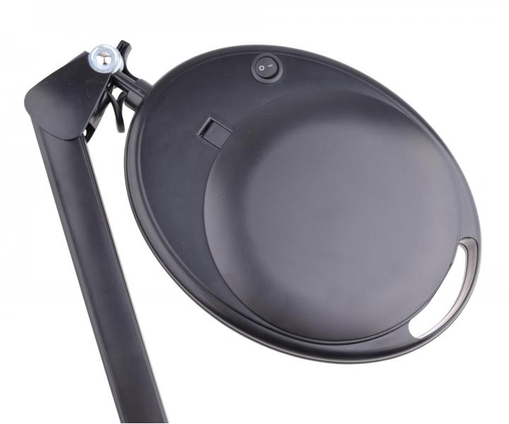LED lampa z lup� na statywie oraz z uchwytem do blatu Weelko Mega+ Black - 5 dioptrii