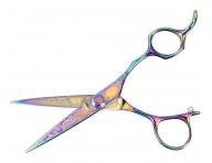 Noyczki fryzjerskie Sibel Cisoria Pink Rainbow 6" tczowe z wzorem