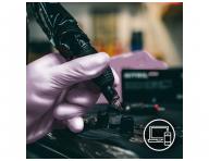 Rkawiczki nitrylowe Espeon Nitril Sparkle - 100 szt - fioletowe perowe - XS