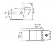 Myjnia fryzjerska z regulowanym podnkiem SilverFox 6005 - czarna - II. jako - przecita skra syntetyczna