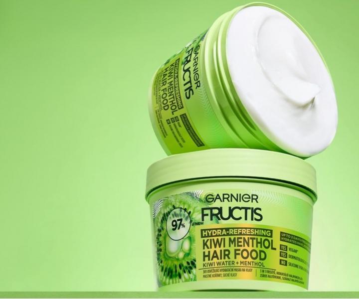 Maska do w�os�w suchych i przet�uszczaj�cych si� u nasady Garnier Fructis Hydra-Refreshing Kiwi Menthol Hair Food - 400 ml