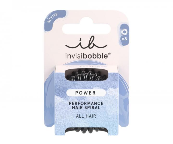 Gumka do wosw spiralka Invisibobble Power True black - czarna - 3 szt.