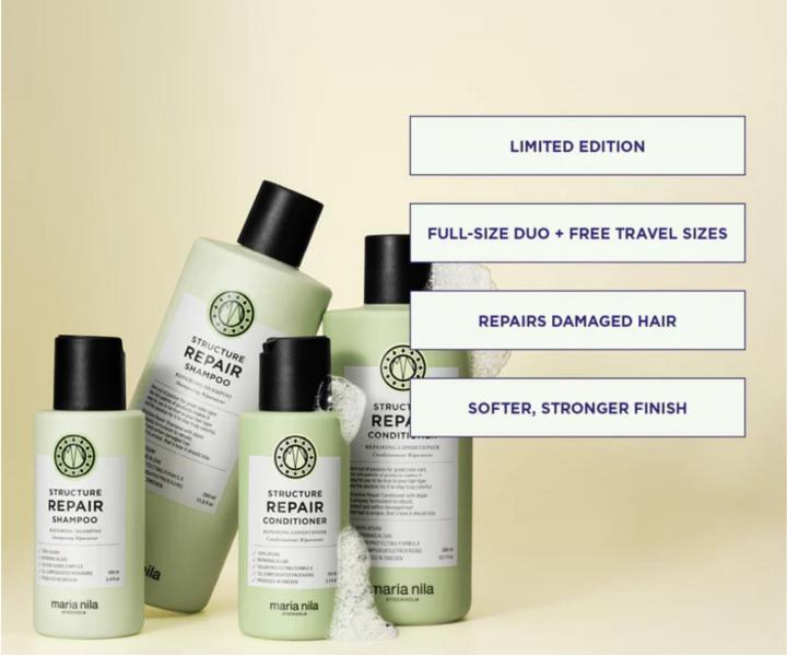 Zestaw upominkowy do w�os�w suchych i zniszczonych Maria Nila Structure Repair Beauty Bag + kosmetyczka gratis