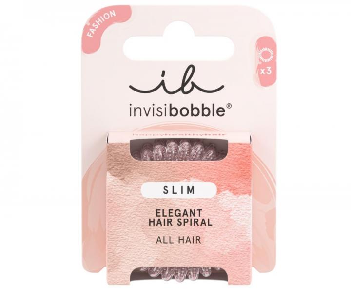 Cienka gumka spiralka do w�os�w Invisibobble Slim Pink Monocle - r�owa - 3 szt.