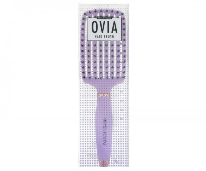 Szczotka do rozczesywania i suszenia w�os�w z w�osiem dzika i nylonowym Sister Young Ovia Hair Brush - fioletowa