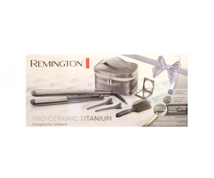 Zestaw upominkowy prostownica do wosw Remington Pro Ceramic Titanium S5506GP - rozpakowany