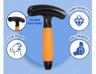 Dwustronny grzebie� do wyczesywania sier�ci zwierz�t Wahl Professional Double Row Rake 58443 - pomara�czowy