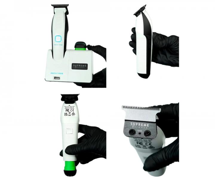 Profesjonalny trymer do w�os�w z wymiennymi akumulatorami Supreme Trimmer Recharge ST777/W - bia�y
