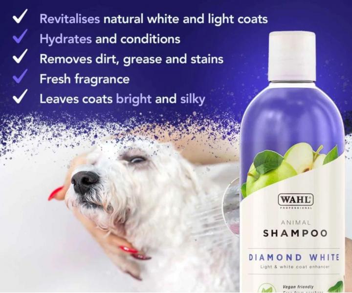 Szampon rozja�niaj�cy dla jasnej sier�ci zwierz�t Wahl Professional Animal Shampoo Diamond White - 500 ml - koncentrat