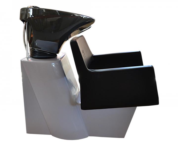 Myjnia fryzjerska Detail Luxor - gadki czarny fotel (77) - czarna umywalka