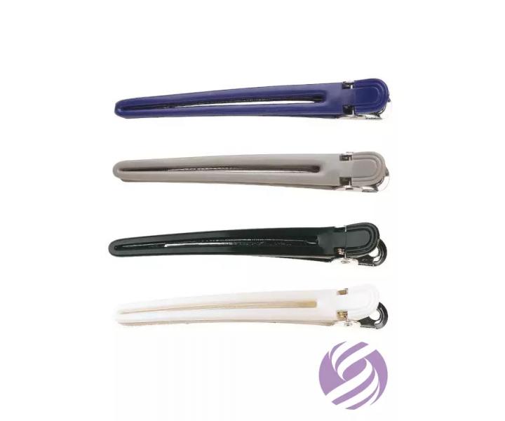 Klipsy do wosw Sibel plastikowo-aluminiowe - 10 cm - 12 szt.