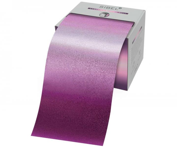 Profesjonalna folia fryzjerska aluminiowa Sibel - 12,7 cm x 97 m 15 mikro - fioletowa
