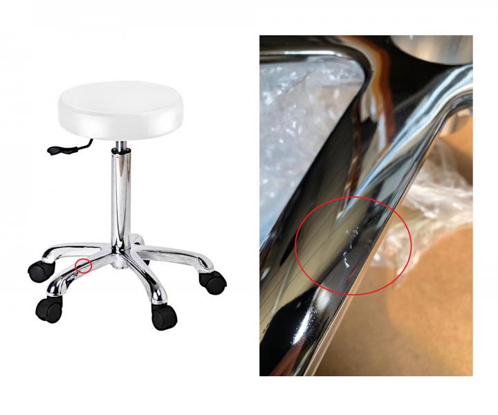 Taboret na k�kach Weelko FAST - bia�y - II. jako�� - rysy na podstawie