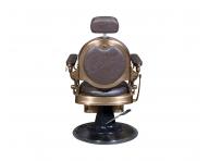 Fotel fryzjerski barberski Sibel Barburys Malone II - brzowy, mosidz patynowany