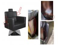 Fotel fryzjerski barberski Detail Larry - czarny (68) - II. jako�� - otarcia, dziury i porysowany ty� fotela