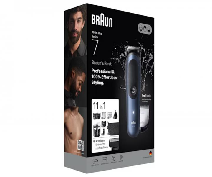 Wielofunkcyjny trymer do w�os�w, brody i cia�a Braun Series 7 AIO7540 - niebieski