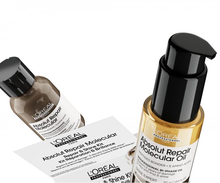 Zestaw podr�ny do w�os�w zniszczonych Lor�al Professionnel Serie Expert Absolut Repair Molecular Repair & Shine Kit