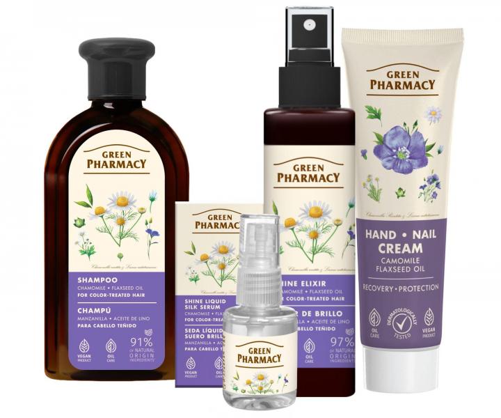 Zestaw upominkowy do wosw farbowanych z rumiankiem i olejem lnianym Green Pharmacy