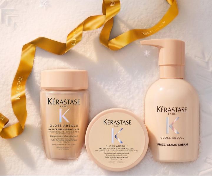 Zestaw upominkowy nawil�aj�cy i roz�wietlaj�cy w�osy ze sk�onno�ci� do puszenia si� K�rastase Gloss Absolu Set