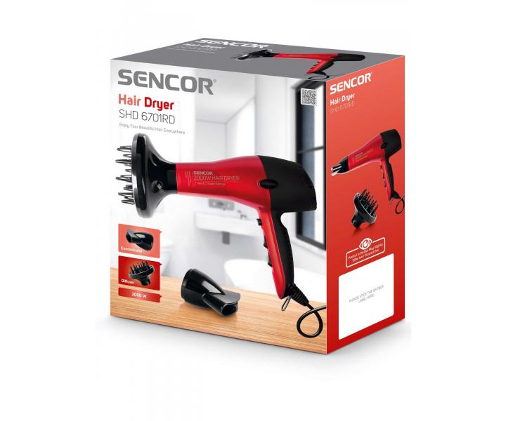 Suszarka do wosw Sencor SHD 6701RD - 2000 W - czerwona