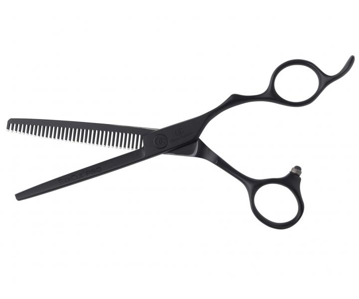 Degawki fryzjerskie Olivia Garden SilkCut Pro Matt Black - 6,35" - czarne matowe