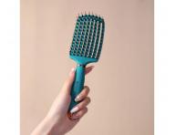 Szczotka do rozczesywania i suszenia w�os�w z w�osiem dzika i nylonowym Sister Young Ovia Hair Brush - ciemnozielona