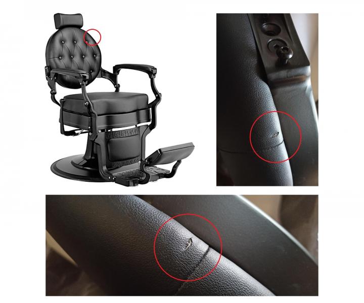 Fryzjerski fotel barberski Weelko Buzz Black - czarny - II. jako�� - rozci�ta sk�ra syntetyczna