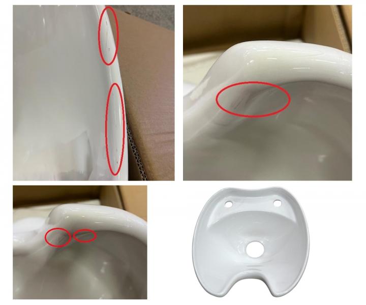 Umywalka ceramiczna do myjni fryzjerskiej Detail - biaa - II. jako - rysy na ceramice