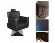 Fotel fryzjerski barberski Detail Larry - czarny (68) - II. jako��, dziurka, rysy na drewnie i na podstawie