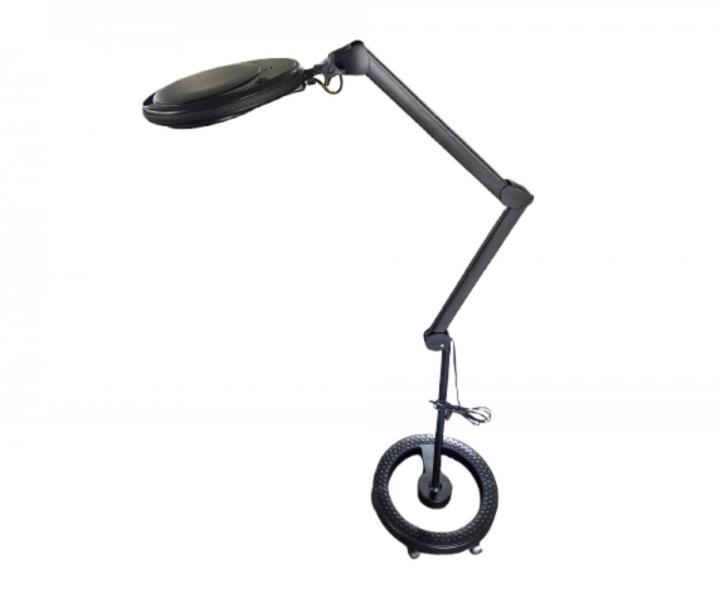 LED lampa z lup� na statywie oraz z uchwytem do blatu Weelko Mega+ Black - 5 dioptrii