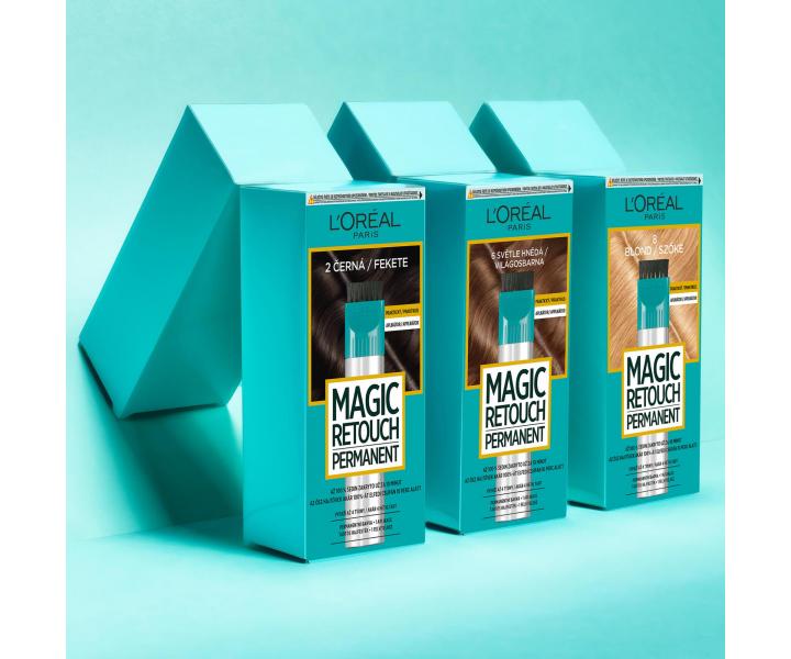 Trwaa farba do zakrycia odrostw i siwych Loral Magic Retouch Permanent - 6 jasny brz
