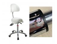 Taboret na kkach z oparciem SilverFox 1025A - biay