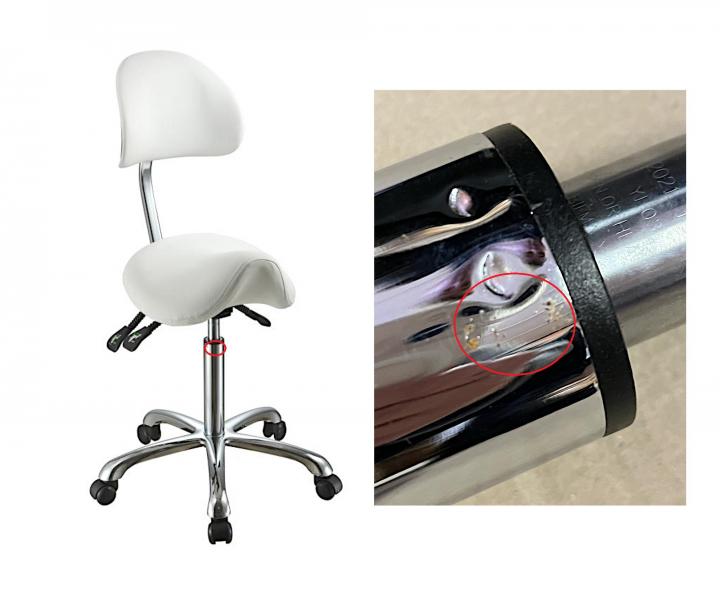 Taboret na kkach z oparciem SilverFox 1025A - biay