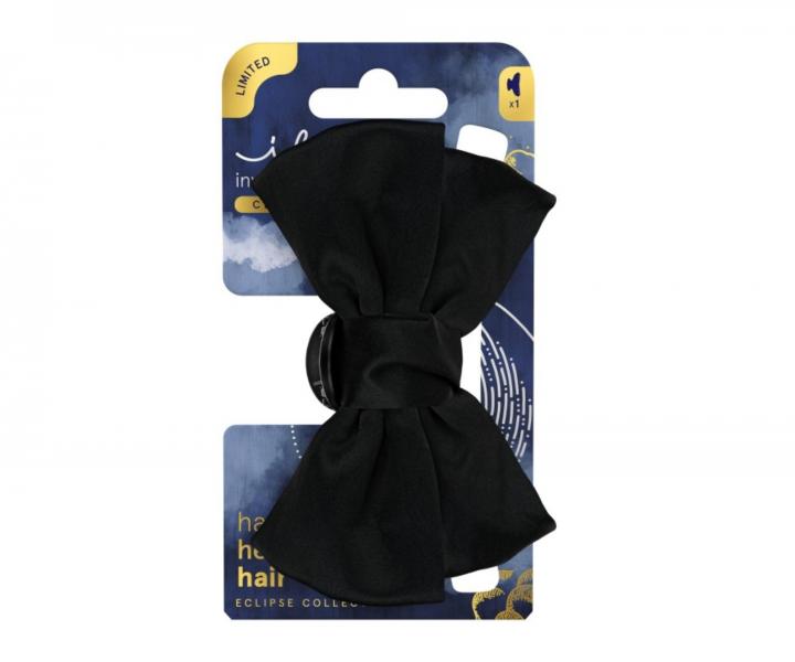 Klamra do w�os�w z aksamitn� kokard� Invisibobble Clipstar M Eclipse Nuit Knot - czarna