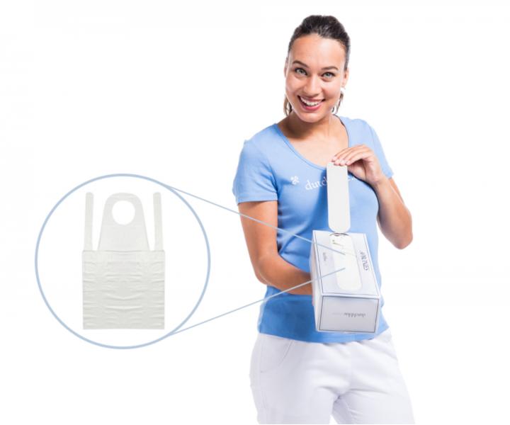 Jednorazowy fartuch Sibel 125 x 75 cm - 100 szt - biay