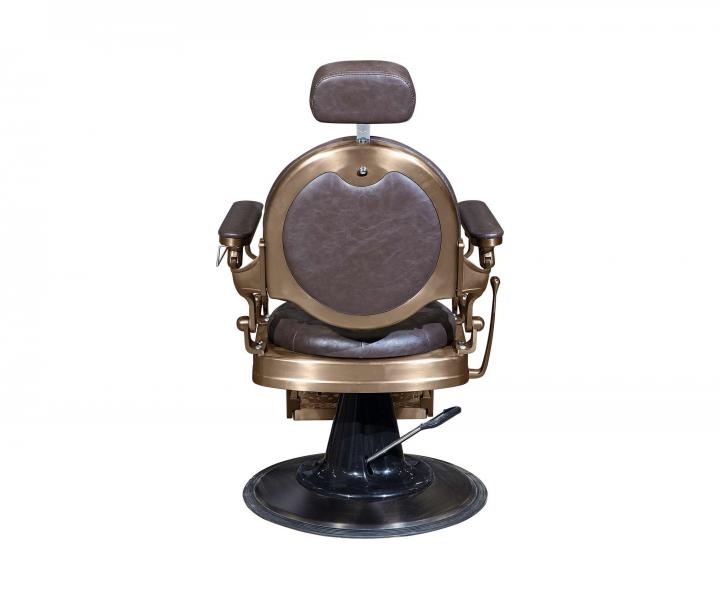 Fotel fryzjerski barberski Sibel Barburys Malone II - brzowy, mosidz patynowany