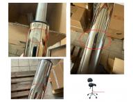 Taboret na k�kach z oparciem Detail T2- czarny (38) - II. jako�� - rysy na t�oku