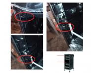 Pomocnik fryzjerski z drzwiczkami Sibel Discrete - czarny - II. jako�� - uszkodzone prowadnice drzwiczek