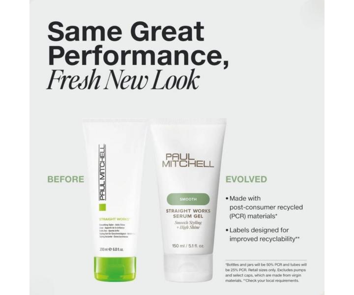 Serum �elowe do prostowania w�os�w falowanych i kr�conych Paul Mitchell Smooth Straight Works Serum Gel - 150 ml