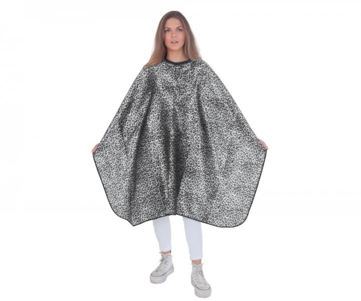 Peleryna fryzjerska do strzyenia wosw Eurostil Professional - lampart - na rzep