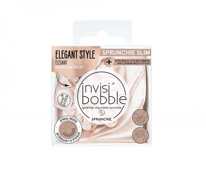 Ozdobna gumka do w�os�w spiralka z kokard� Invsibobble Scrunchie Slim Ballerina Bow - r�owa