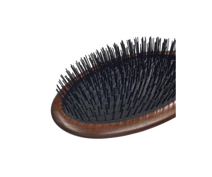 Owalna drewniana szczotka do w�os�w z nylonowym w�osiem Sibel Decopad - 22 x 7 cm