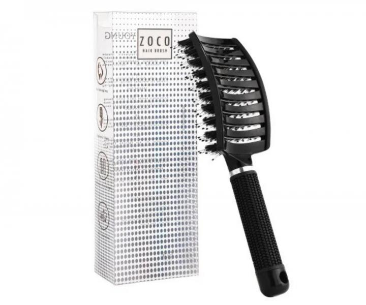 Szczotka do rozczesywania i suszenia w�os�w z w�osiem dzika i nylonowym Sister Young Zoco Hair Brush - czarna