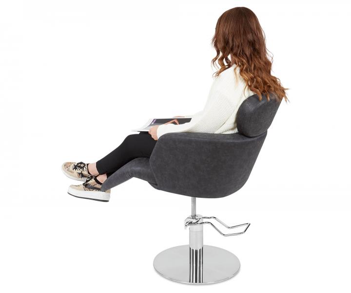 Fotel fryzjerski Sibel Ariana - ciemno szary