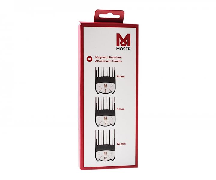 Zestaw magnetycznych nasadek do maszynki Moser - 6 mm, 9 mm i 12 mm