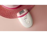 Depilator damski Philips Satinelle 4000 BRE255/00 - bia�o-r�owy